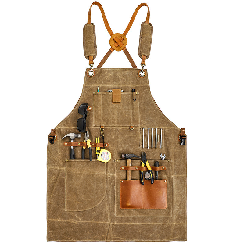 Gardening Tools Logo - Heavy Industry Waxed Canvas Apron Custom