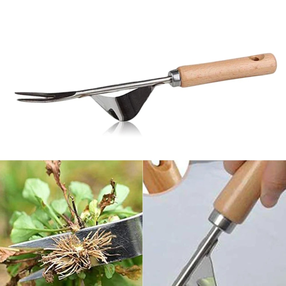 Gardening Tools To Remove Weeds - 1pcs Wood Handle Stainless Steel Garden