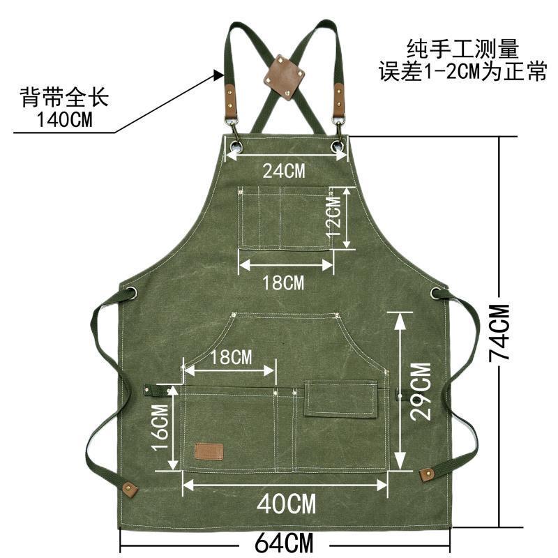 Canvas Apron With Multiple Poc - Gardening Tools Logo ulasan dan harga