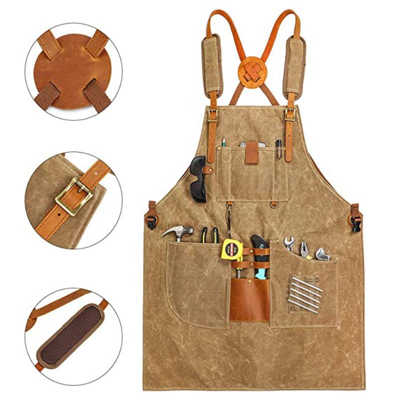 Men Canvas Apron Multifunction - Gardening Tools Logo ulasan dan harga