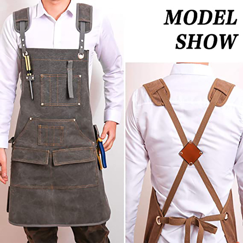 Simple Thickened Canvas Apron  - Gardening Tools Logo ulasan dan harga