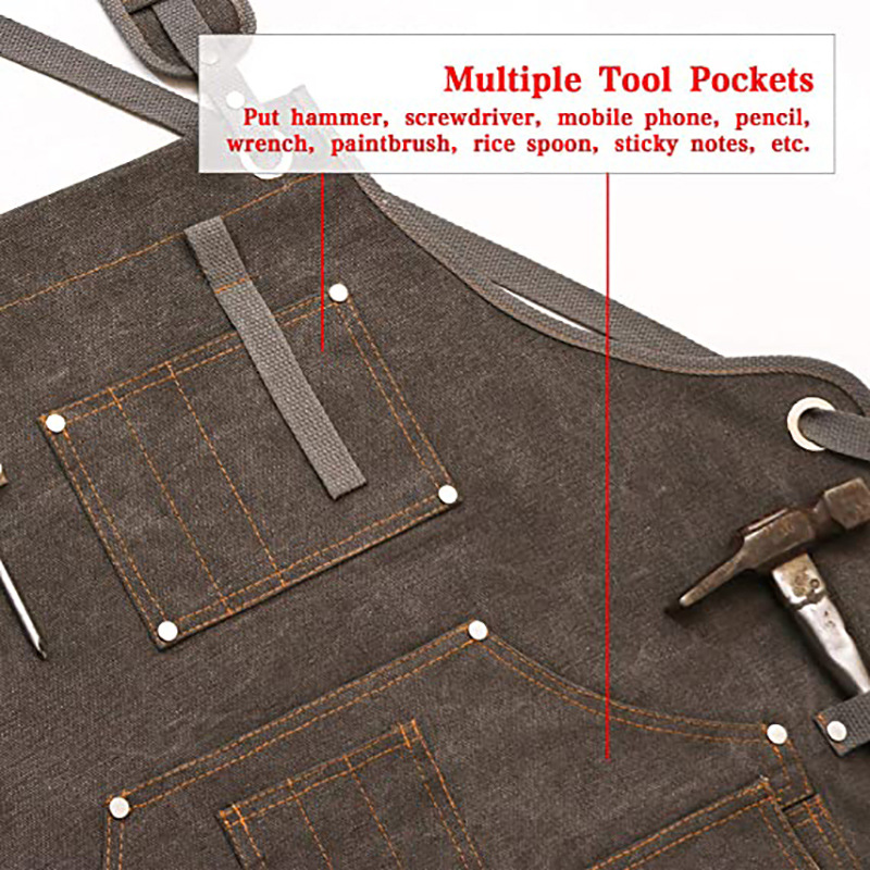 Simple Thickened Canvas Apron  - Gardening Tools Logo ulasan dan harga