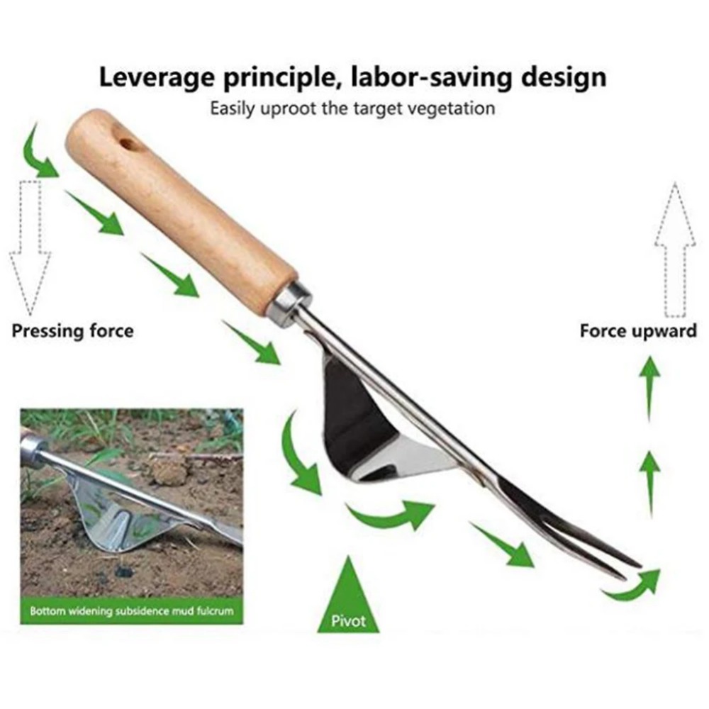 1pcs Wood Handle Stainless Ste - Gardening Tools To Remove Weeds ulasan dan harga