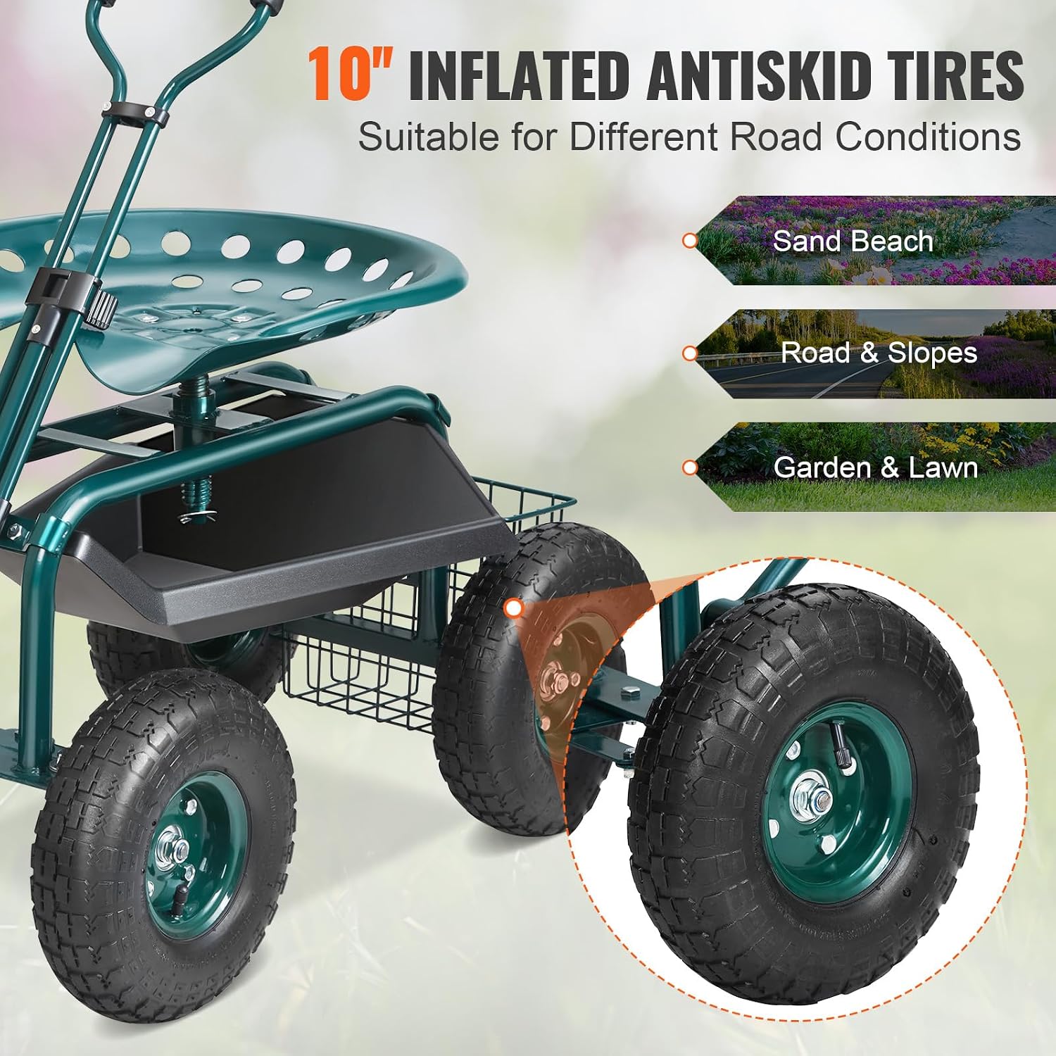Garden Cart Rolling Workseat w - Gardening Tools And Uses ulasan dan harga