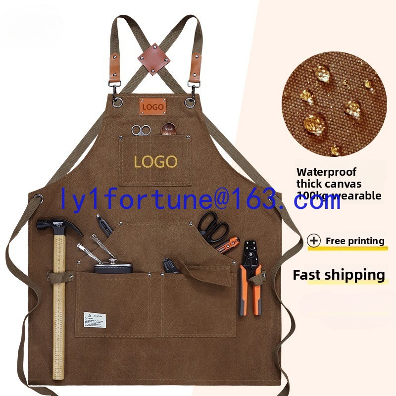 Thick canvas waterproof apron  - Gardening Tools Logo ulasan dan harga